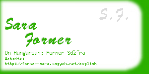 sara forner business card